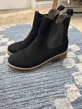 Kensie Black Suede Chelsea Ankle Boots